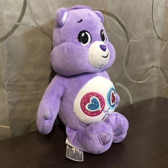 Care Bears Share Bear Purple Plush Stuffed Animal Toy 9" Basic Fun Lollipops Toy - Picture 2 of 11